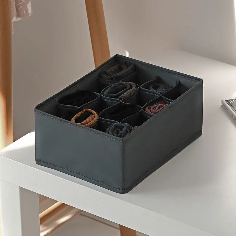 Organizador Multifuncional para Gavetas: Armazene Meias, Sutiãs, Lenços e Muito Mais com Praticidade e Estilo!