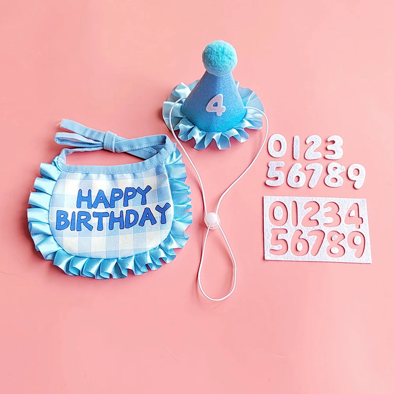 🎉Kit Completo de Decoração para Festa de Aniversário Pet - Lenço, Chapéu e Gravata Borboleta 🎉