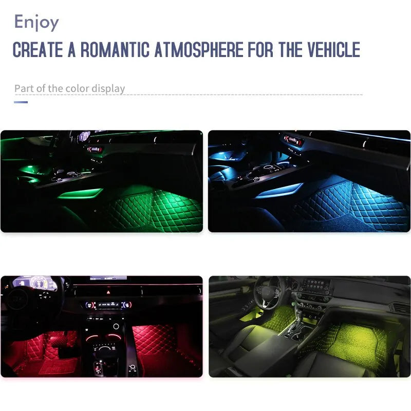 Transforme o Interior do Seu Carro com Luzes LED RGB - Controle por App e Música para um Ambiente Incrível