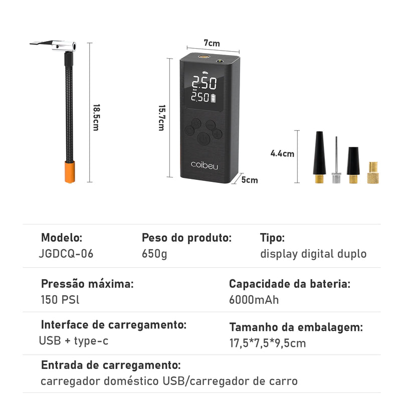 Compressor Portátil: Inflar Pneus e Bolas Nunca Foi Tão Prático e Rápido