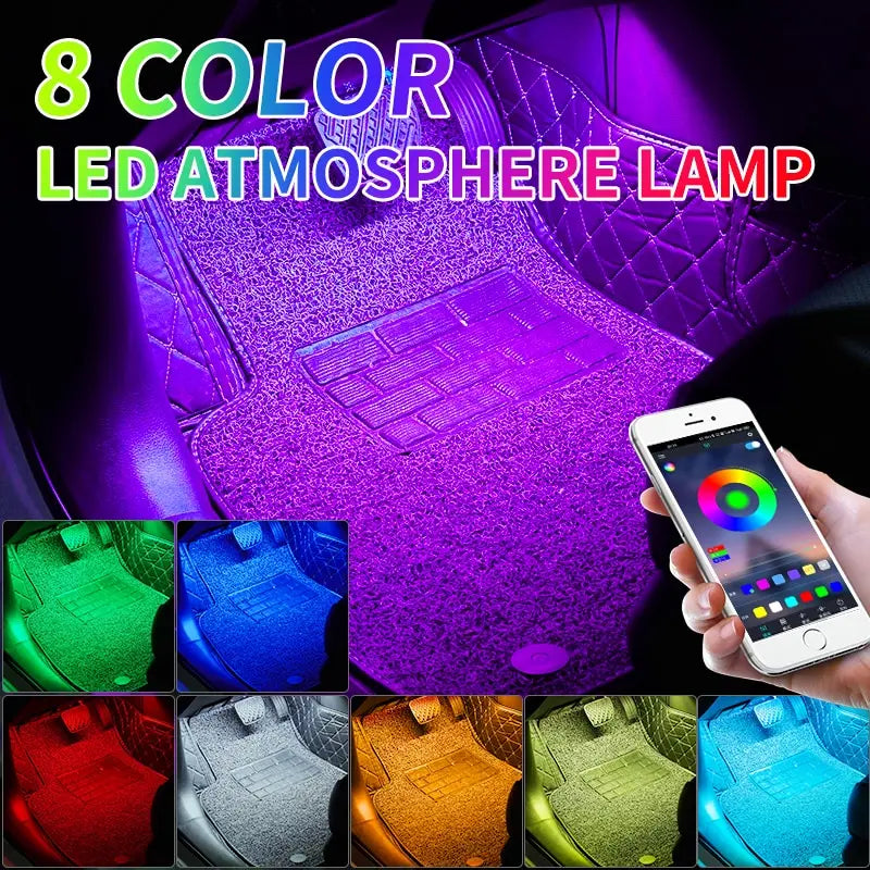 Transforme o Interior do Seu Carro com Luzes LED RGB - Controle por App e Música para um Ambiente Incrível