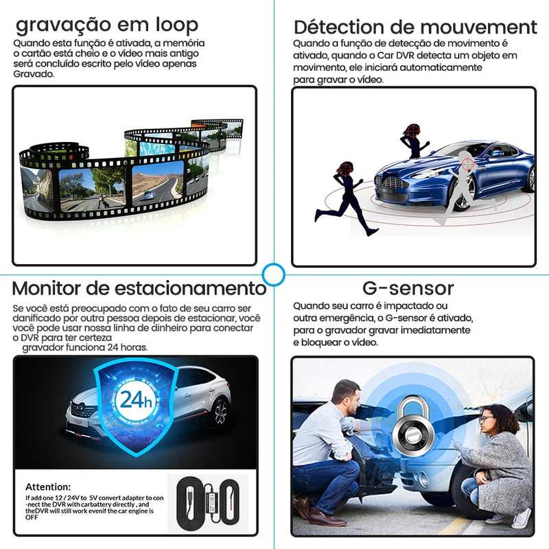 Espelho Retrovisor com Monitor e Câmera DVR 4.3”: Segurança, Qualidade e Visibilidade Completa na Sua Jornada!