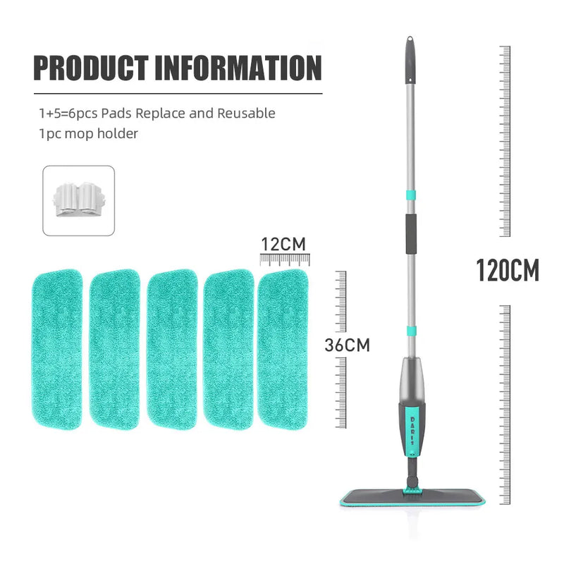 Mop Mágico 360° com Microfibra: Limpeza Rápida, Eficiente e Sem Esforço para Sua Casa!